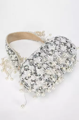 Silver Grey Aria Clutch