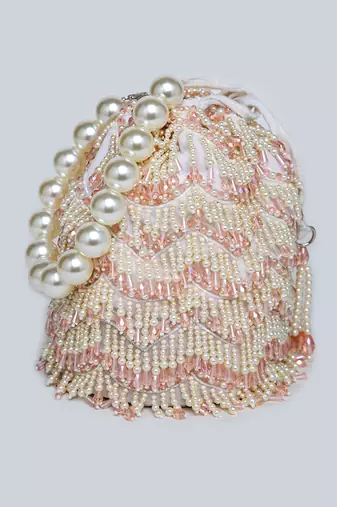 White And Pink Parisa Bucket Bag