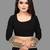 Black plain georgette saree with blouse