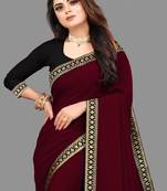 Maroon Georgette Saree
