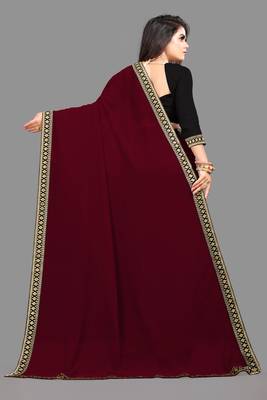 Maroon Georgette Saree 2