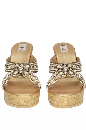 Gold Embroidered Sliders