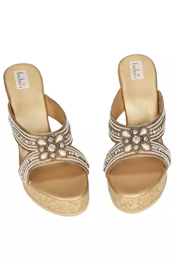 Gold Embroidered Sliders