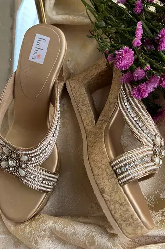 Gold Embroidered Sliders