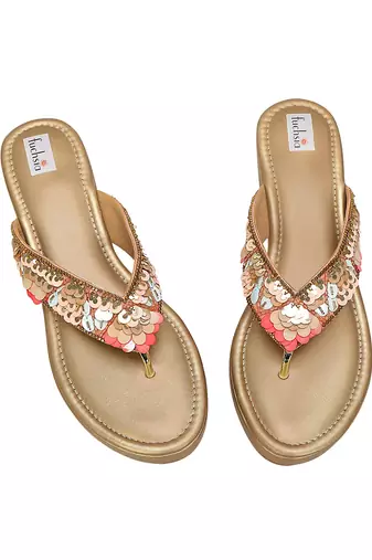 Multicolor Faux Leather Sliders