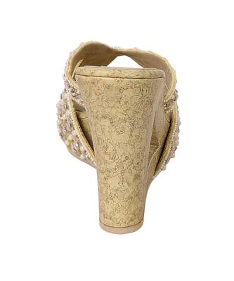 Gold Velvet Platform Heels 2