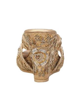 Gold Embroidered Handcrafted Wedges 2