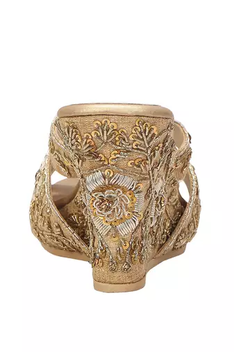 Gold Embroidered Handcrafted Wedges