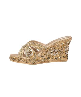 Gold Embroidered Handcrafted Wedges 3
