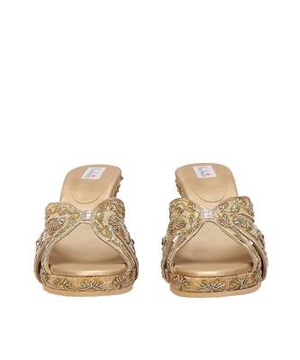 Gold Embroidered Handcrafted Wedges 4