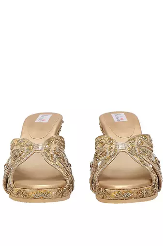 Gold Embroidered Handcrafted Wedges