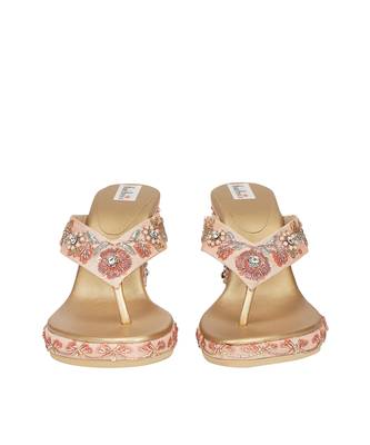 Pink Embroidered Sliders 4
