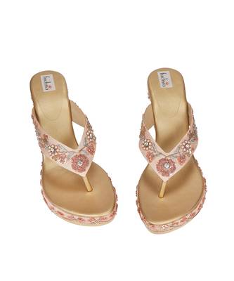 Pink Embroidered Sliders 5