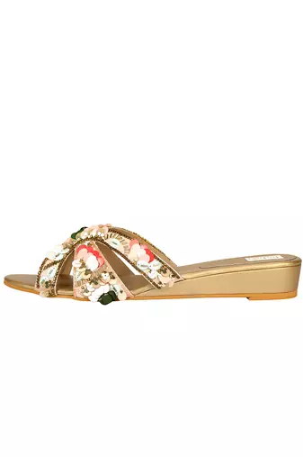 Multicolor Faux Leather Sliders