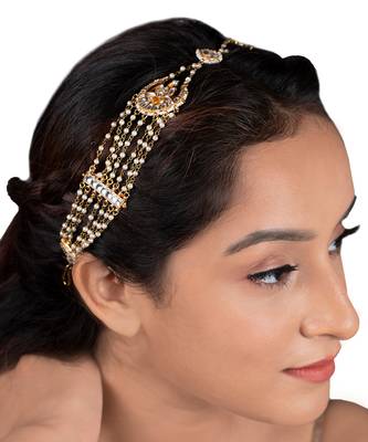 White Chand Shapped Hairband 1