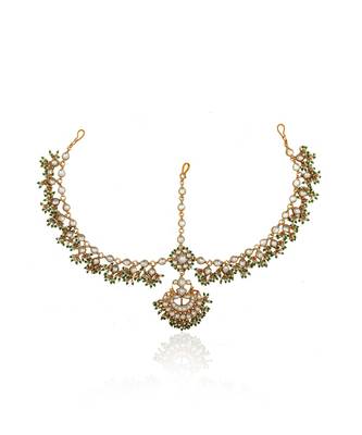Middle Flower Shape Green Hangins Mathapatti 2