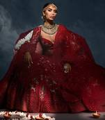 White Jadtar Stone Double Necklace Set With Green Beads