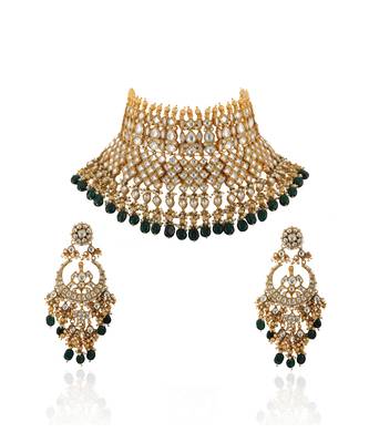 Heavy Bridal Necklace With Upper Golden Balls 2