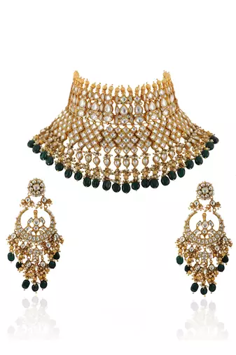 Heavy Bridal Necklace With Upper Golden Balls