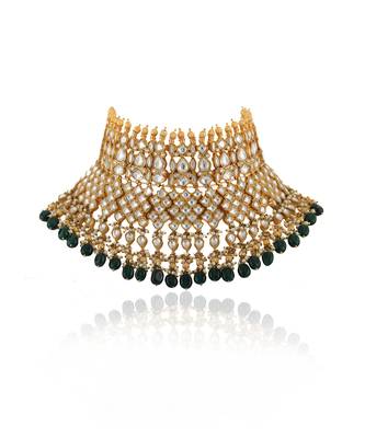 Heavy Bridal Necklace With Upper Golden Balls 3