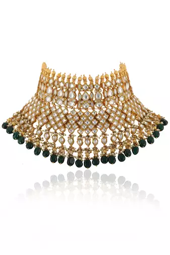 Heavy Bridal Necklace With Upper Golden Balls
