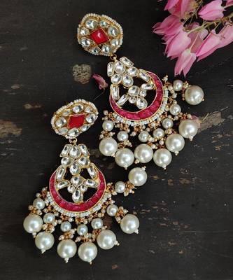 Pink And White Pearl Choker Necklace Set 8