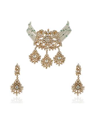 Peacock Pendant Choker Set 3