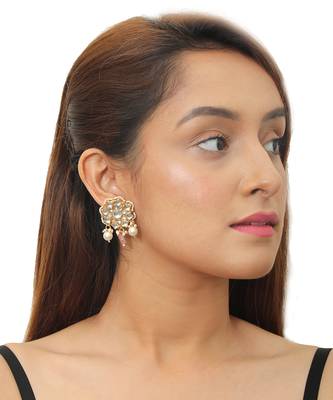 White Stone And Light Pink Beads Choker Set 2