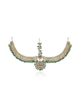 White Jadtar Stones Sea Green Mathapatti 2