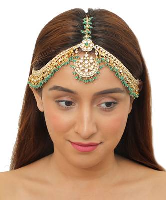 White Jadtar Stones Sea Green Mathapatti 1