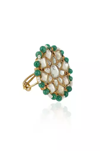 Small Flower Light Green Ring