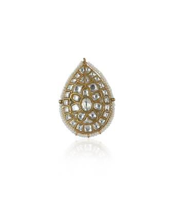 White Moti With Jadtar Stone Ring 2