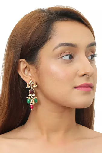 Navratan Pearl String Small Choker Set