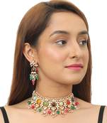 Navratan Pearl String Small Choker Set