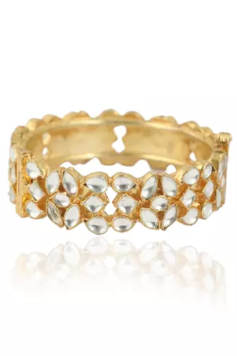 Plain White Jadtar Stone Bangles(Single Piece)