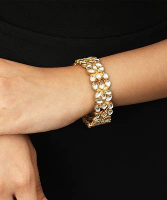 Plain White Jadtar Stone Bangles(Single Piece) 1