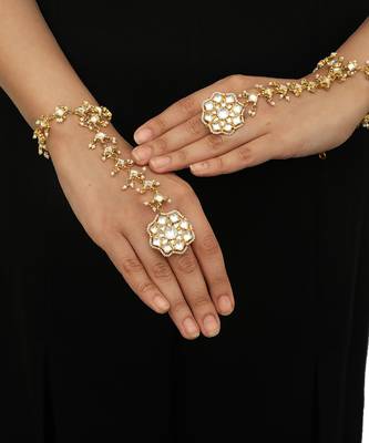 Flower Ring With Single Line Bracelet(Pair) 1