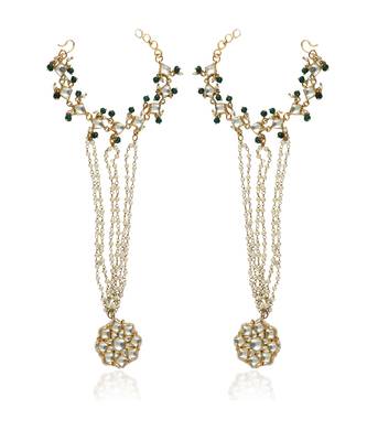 Flower Ring Hathful With Pearl Strings(Pair) 2