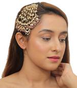 Passa Studded White Jadtar Stones, Beaded With Light Pink Beads