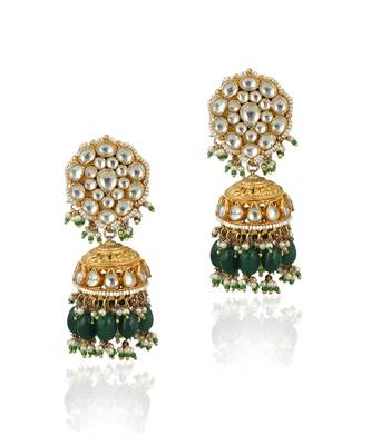 White And Green Double Layered Necklace Set 2