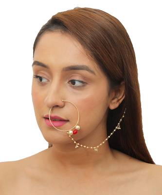 Pink &White Bead Nath 1