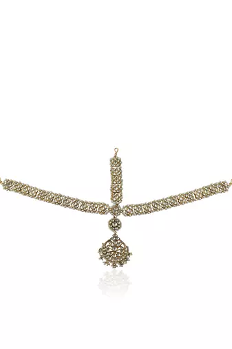 White Jadtar Stone With Laariya Mathapatti