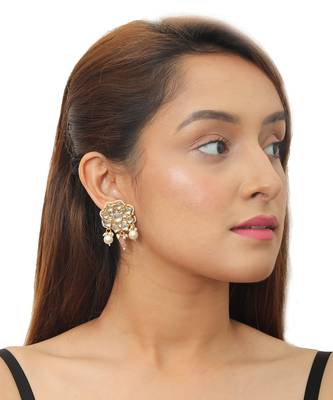 Light Pink & White Beads Earring 1