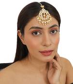 White Jadtar Stone Pearl Maangtikka