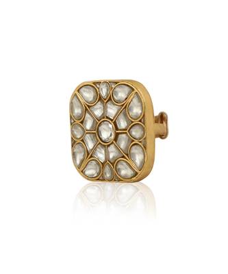 Square Jadtar Stone Ring 3
