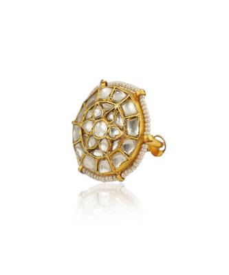 Small White Jadtar Stone Ring 3