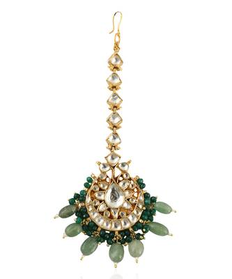 White Tikka With Emerald And Sea Green Beads 2