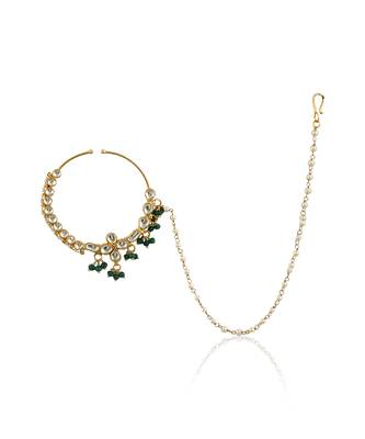 Bridal Nosering With Emerald Green Drops 2