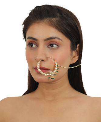 Bridal Nosering With Emerald Green Drops 1