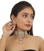 Round Necklace Set With Pastel Pink Beads